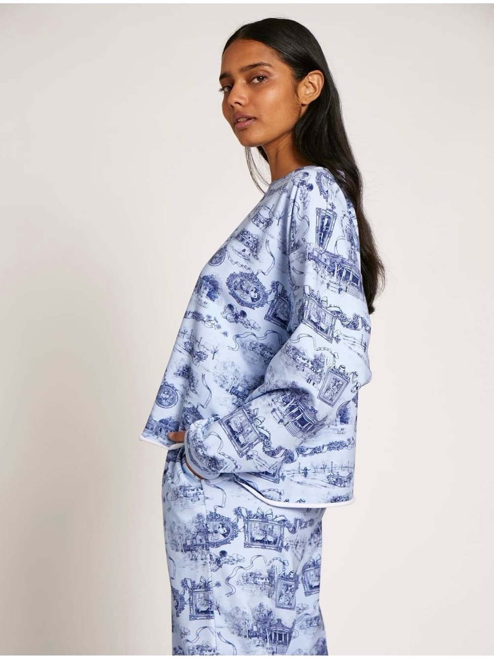 Rachel Antonoff RARE Rory's Toile Lounge Set Blue NWOT Size XS